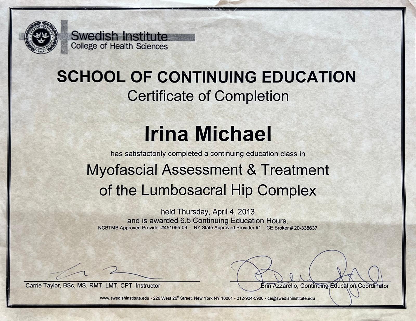 Myofascial Release - Lumbosacral Hip Complex